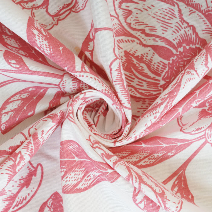 Crimson Rose Sketch Double Bed Sheet