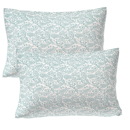 Mint Paisley Frost Double Bed Sheet