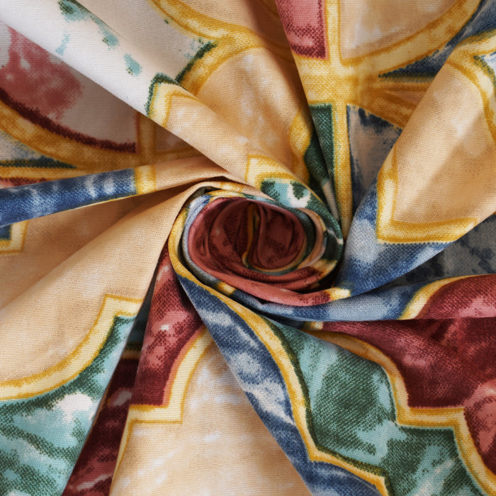 Jewel-Tone Mosaic Double Bed Sheet