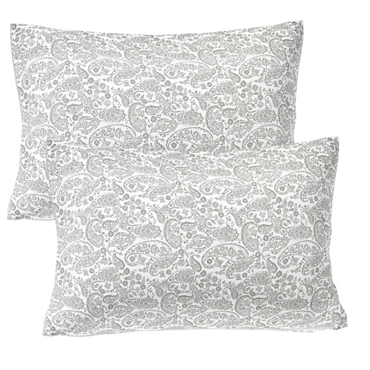 Charcoal Paisley Lace Double Bed Sheet