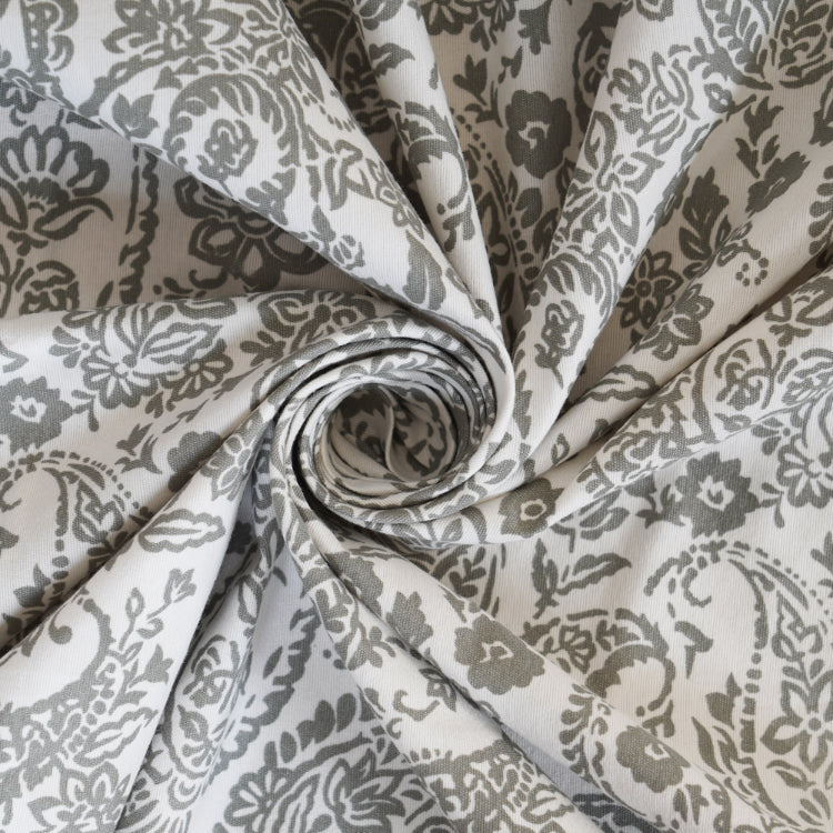 Charcoal Paisley Lace Double Bed Sheet