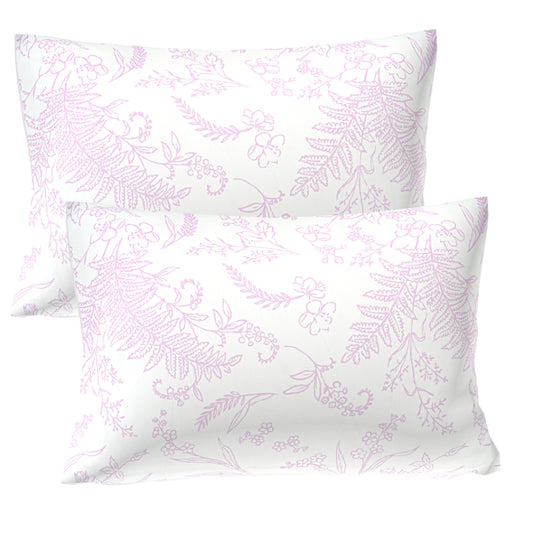 Lavender Fern Sketch Double Bed Sheet