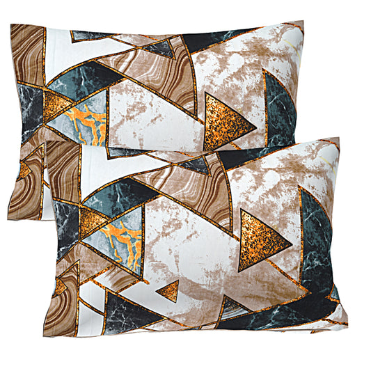 Earthy Geo-Marble Double Bed Sheet