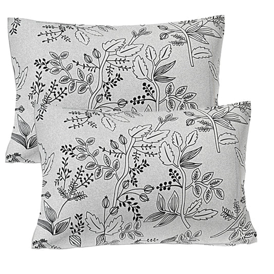 Midnight Botanical Sketch Double Bed Sheet