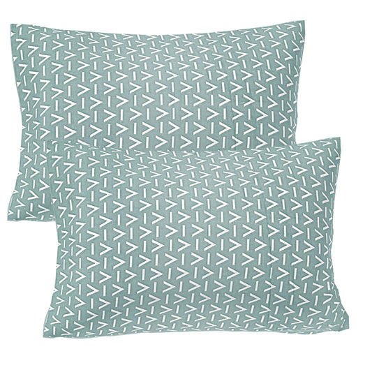 Nordic Teal Chevron Double Bed Sheet