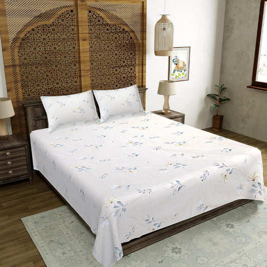 Soft Floral Whisper Double Bed Sheet
