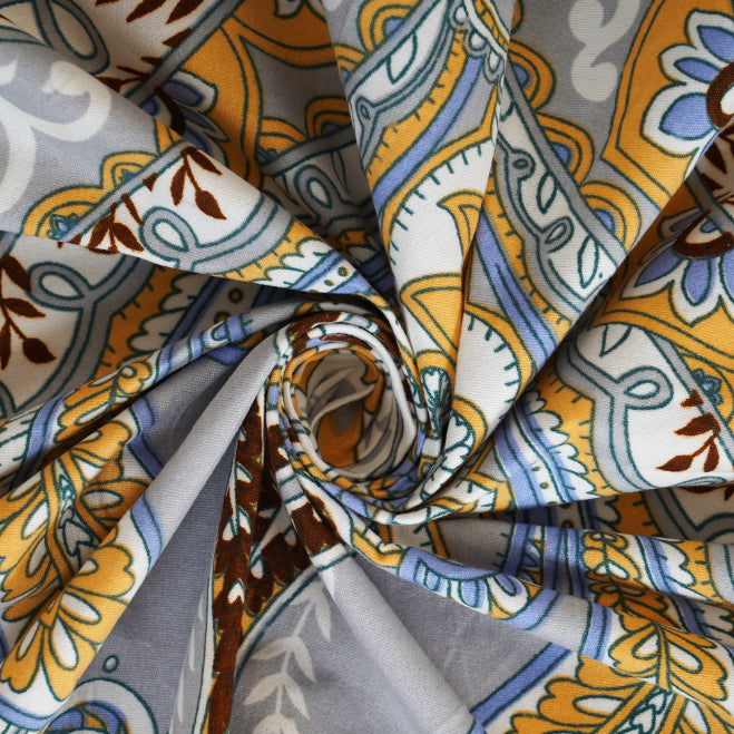 Classic Golden Paisley Double Bed Sheet