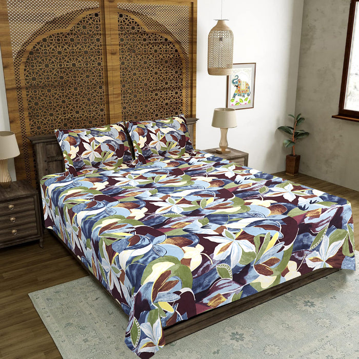 Botanical Abstract Double Bed Sheet