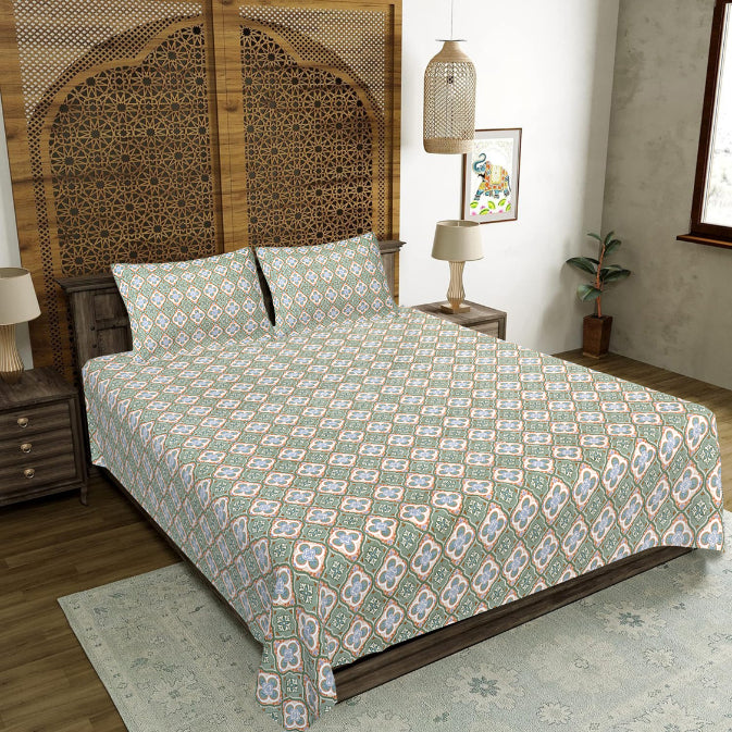 Mediterranean Tile Double Bed Sheet