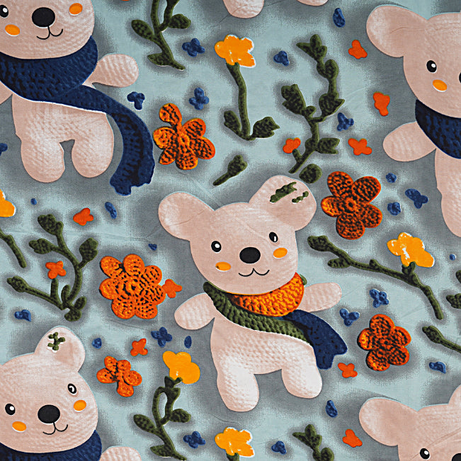 Playful Koala Pattern Double Bed Sheet