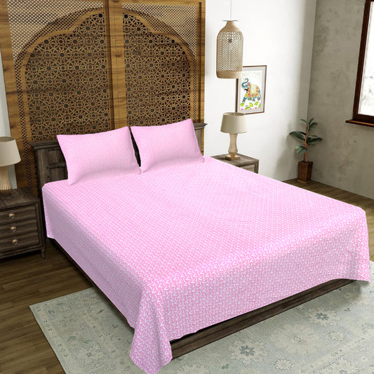 Pink Chevron Minimal Double Bed Sheet