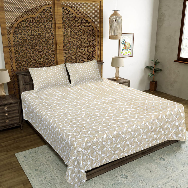 Golden Ginkgo Fan Double Bed Sheet