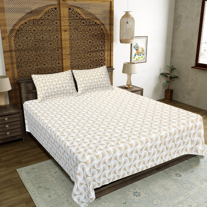 Caramel Shell Wave Double Bed Sheet