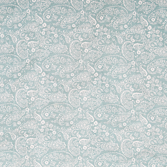 Powder Blue Paisley Double Bed Sheet