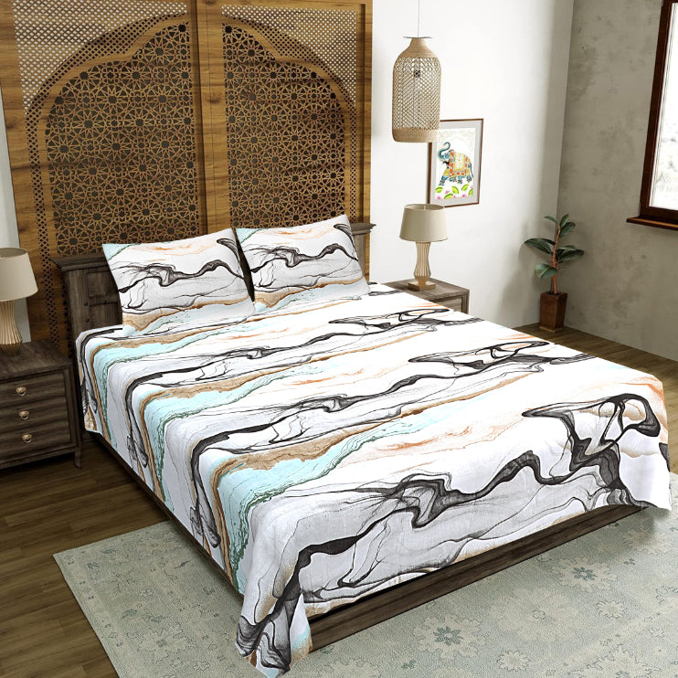 Onyx Marble Wave Double Bed Sheet