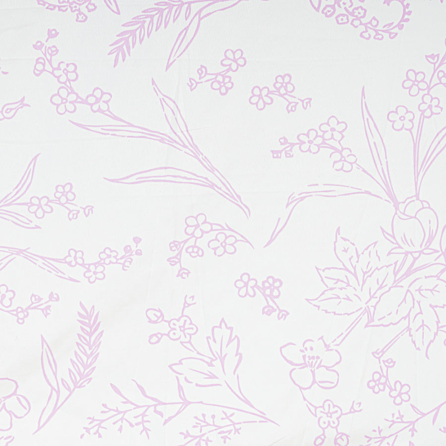 Lavender Fern Sketch Double Bed Sheet
