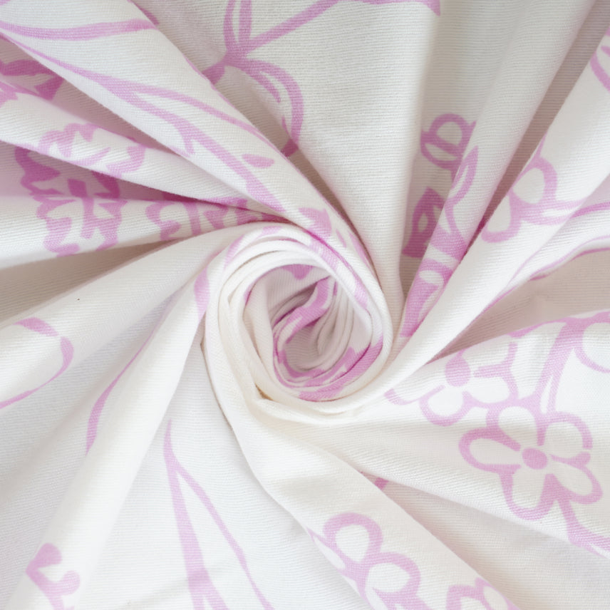 Lavender Fern Sketch Double Bed Sheet