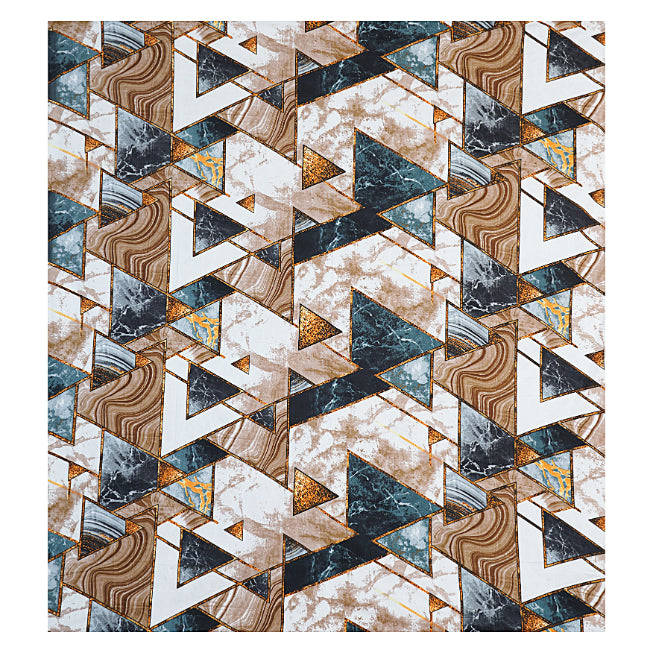 Earthy Geo-Marble Double Bed Sheet
