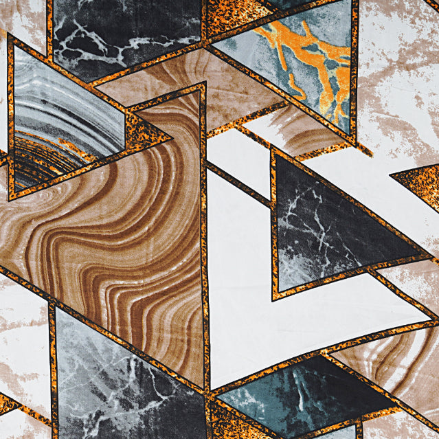 Earthy Geo-Marble Double Bed Sheet