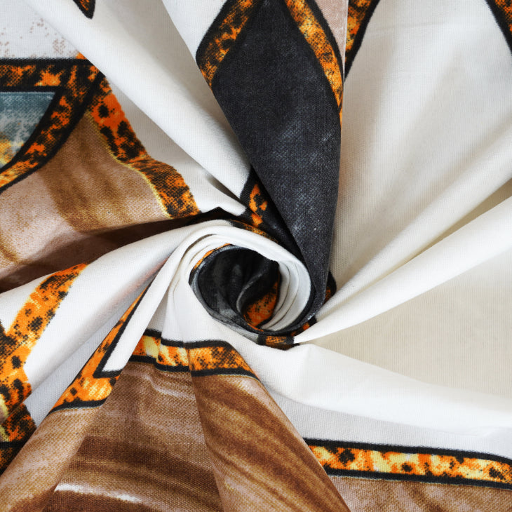 Earthy Geo-Marble Double Bed Sheet