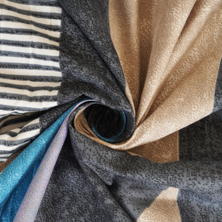 Urban Abstract Blocks Double Bed Sheet