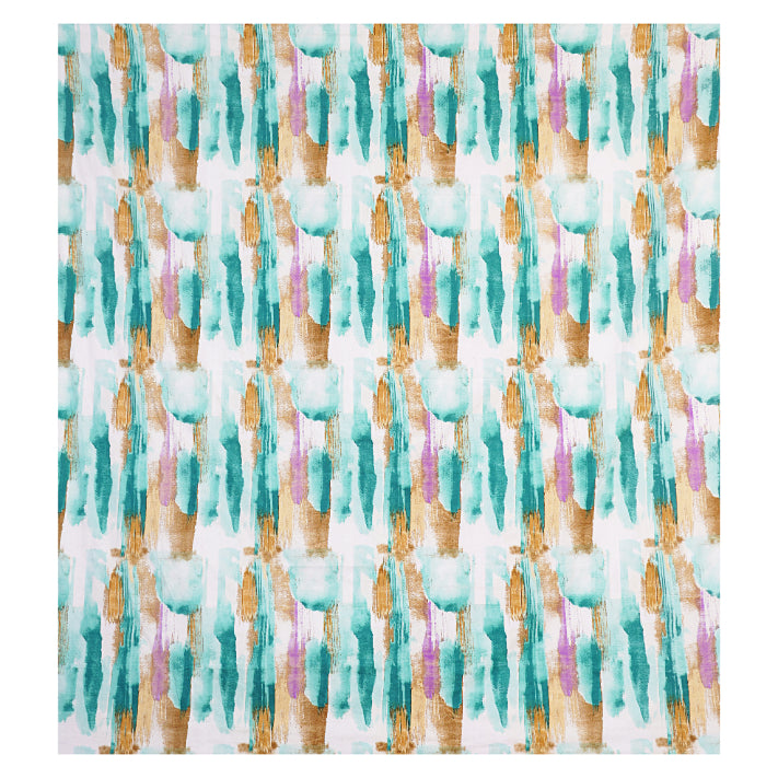 Teal Brushstroke Horizon Double Bed Sheet