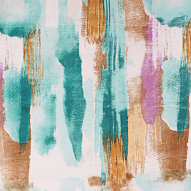 Teal Brushstroke Horizon Double Bed Sheet