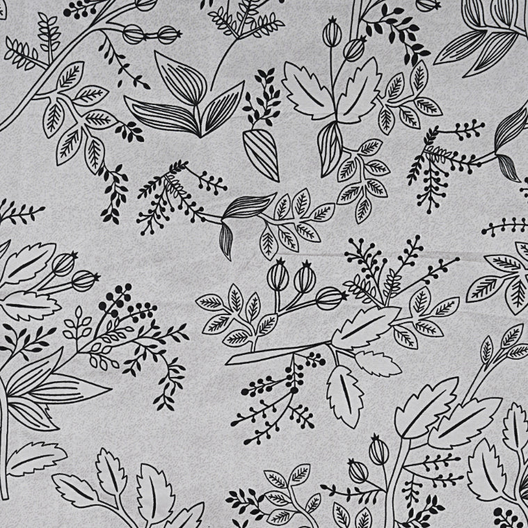 Midnight Botanical Sketch Double Bed Sheet