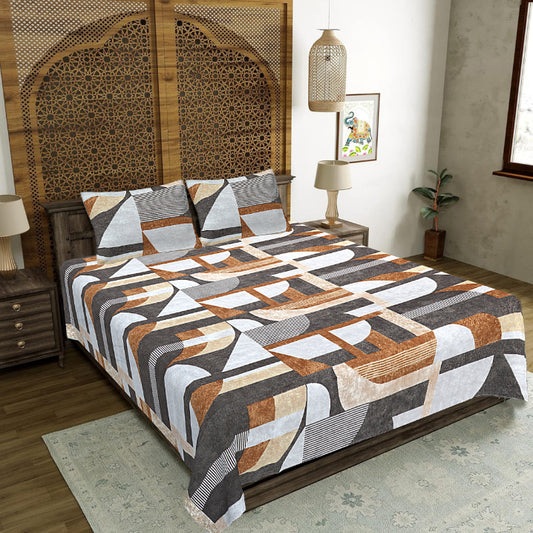 Rust Mosaic Abstract Double Bed Sheet