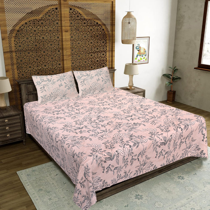 Blush Willow Silhouette Double Bed Sheet