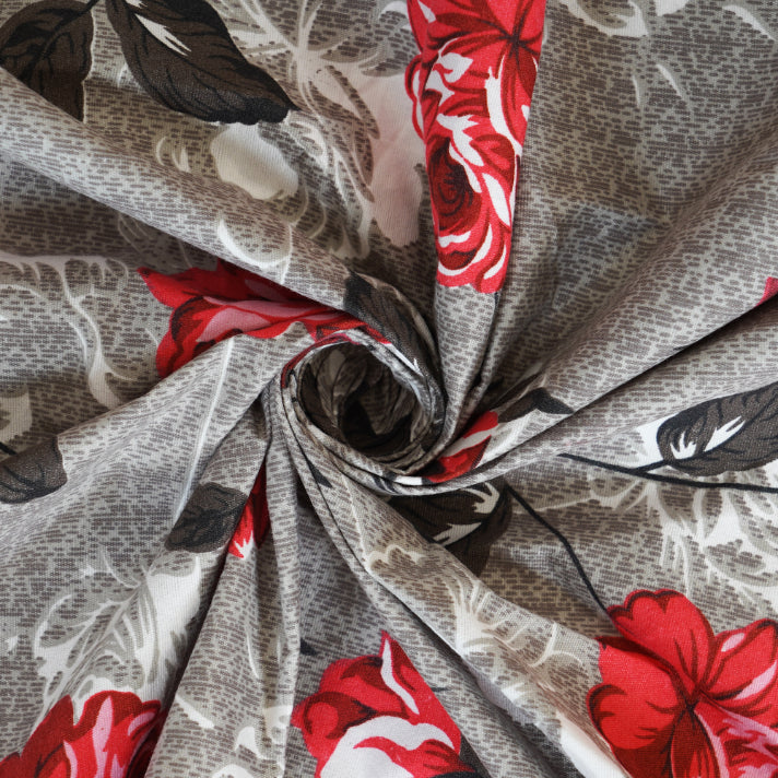 Crimson Rose Shadow Double Bed Sheet