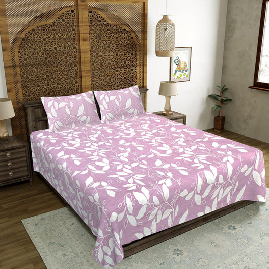 Orchid Leaf Silhouette Double Bed Sheet